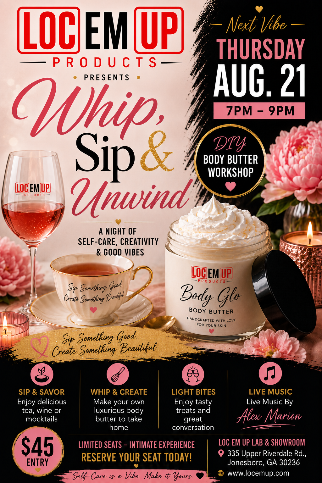 Whip, Sip & Unwind Experience Ticket – August 21, 2026