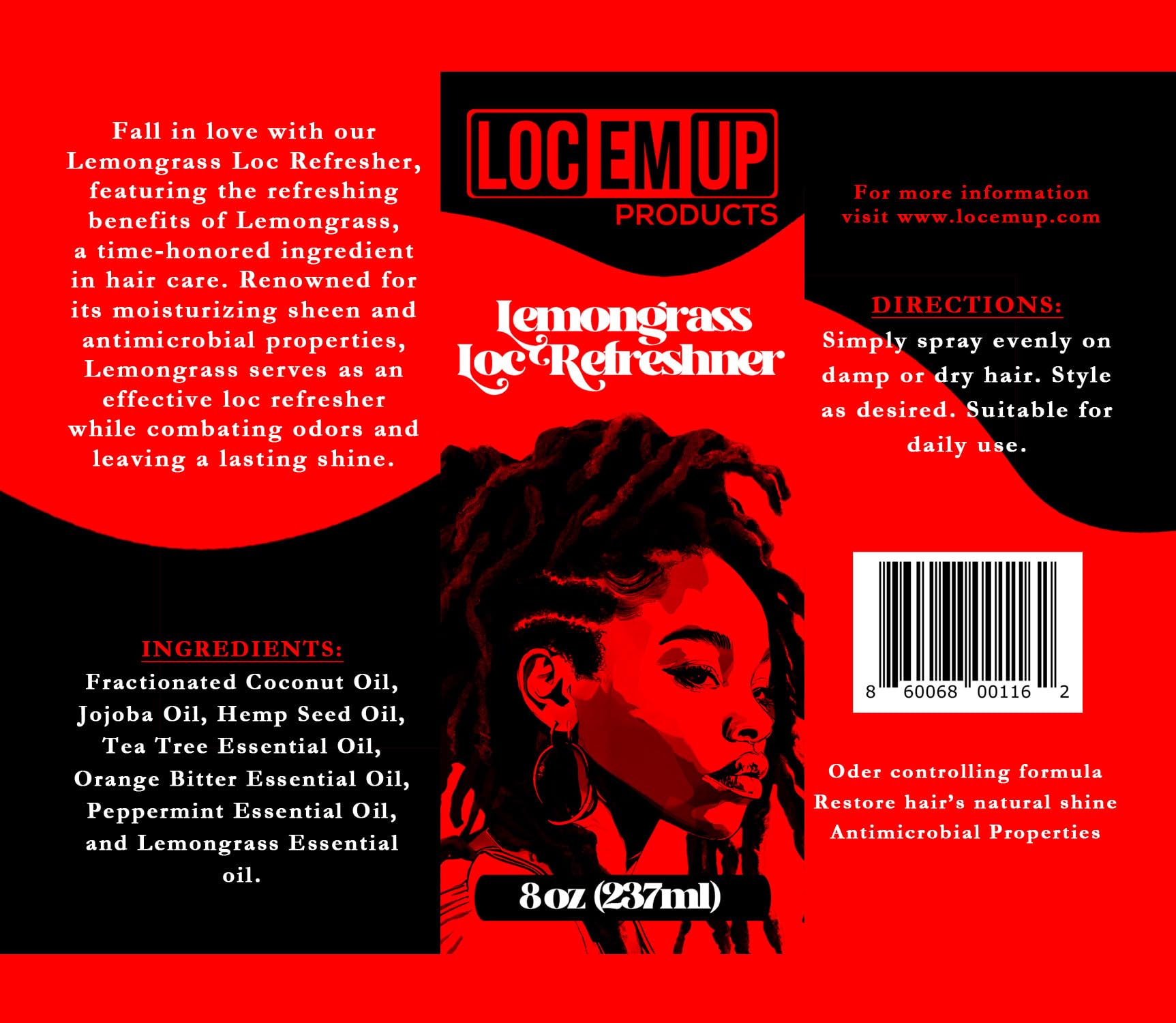 Loc Em Up Lemongrass Loc Refresher (8 oz)