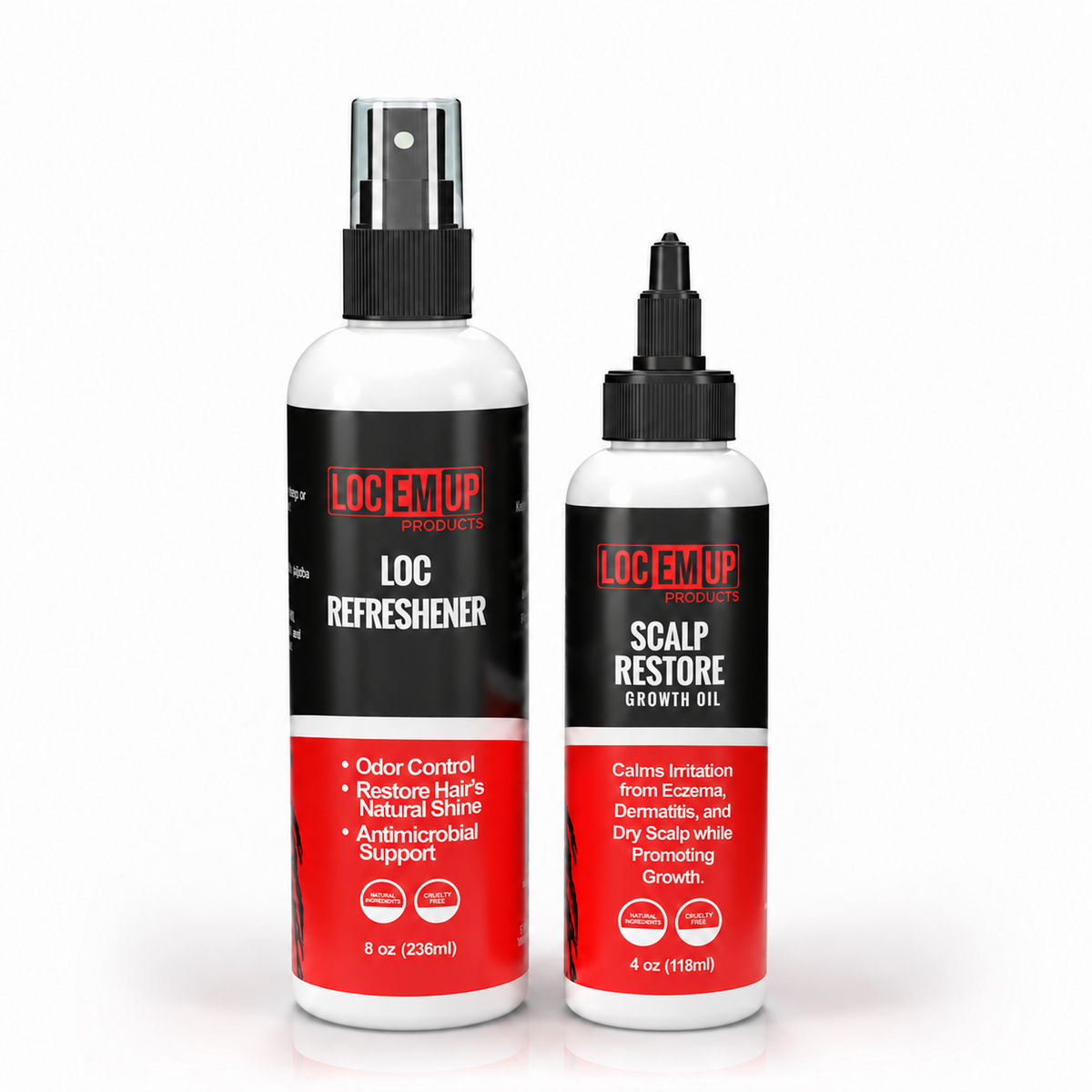 Scalp Restore & Refresh Bundle: 4 oz Scalp Restore Growth Oil and 8 oz Lemongrass Loc Refresher